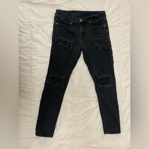 Distressed Black Jeans